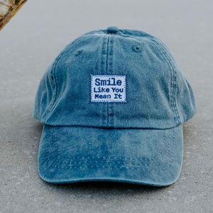 Blue "Smile Like You Mean It" Baseball Hat